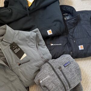 4 mens pieces NWT Carhartt Travis Mathew  Patagonia XL need to remove logo